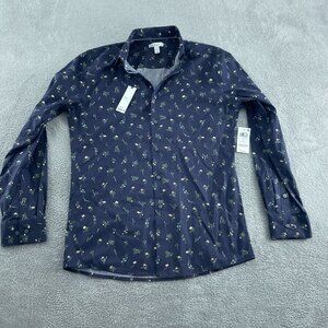 Mens Slim Fit Navy Floral  Button-Up Shirt  Bar III Cotton M 15-15.5 NWT 1947